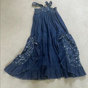 Paperwings Girls Blue Ruffled One Shoulder Tiered Dress🌿